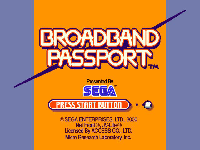 Broadband Passport Title Screen